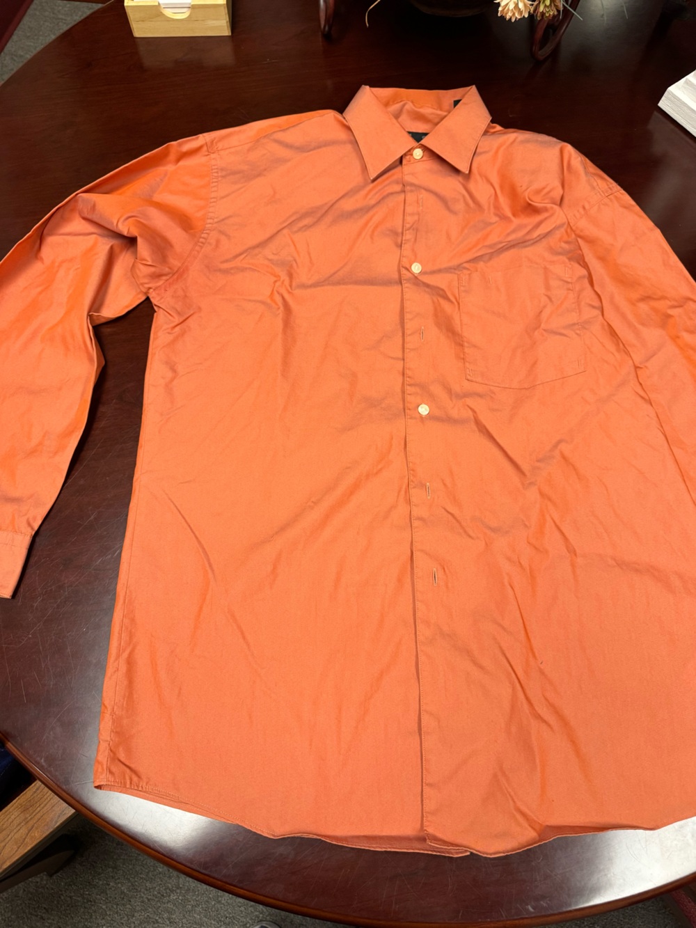 Unlisted Men's Long-Sleeve Button-Down Shirt in Orange